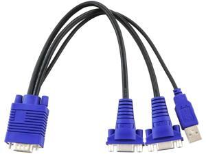 CKLau VGA Monitor Y Splitter Cable 1 Male to 2 Female with Amplifier Chip Inside for Screen Duplication - 1 Foot Transfer Distance up to 98ft CKLau VGA Monitor Y Splitter Cable 1 Male to 2 Female with Amplifier Chip Inside for Screen Duplication - 1 Foot Transfer Distance up to 98ft
