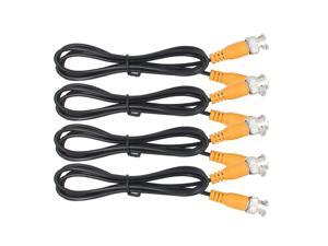 ANVISION 6-Pack Black 1m 3.3ft BNC Male to BNC Male Jumper Cable with Black Connector for CCTV DVR to TV System 