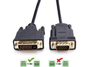 CableDeconn Active DVI to VGA, 6FT DVI 24+1 DVI-D M to VGA Male with Chip Active Adapter Converter Cable for PC DVD Monitor HDTV