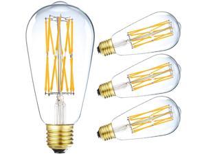 120W Incandescent Equivalent E26 Base Pack of 2 ST64 Vintage LED Filament Bulbs Leools Filament LED Edison Bulb 15W Dimmable 2700K Warm White 1300LM 360 Degrees Beam Angle 