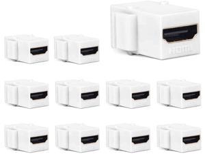 HDMI Keystone Jack PHIZLI 10 Pack HDMI Keystone Insert Female to Female Coupler Adapter (White) HDMI Keystone Jack PHIZLI 10 Pack HDMI Keystone Insert Female to Female Coupler Adapter (White)