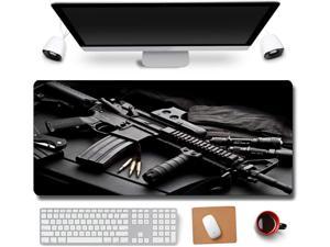 31.5x11.8 Inch Non-Slip Rubber Extended Large Gaming Mouse Pad with Stitched Edges Computer Keyboard Mouse Mat PC Accessories (AK47)