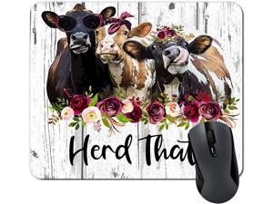 Odemay Herd That Cow Mouse Pad Funny Heifer Computer Mousepad Cow Gifts Desk Accessories