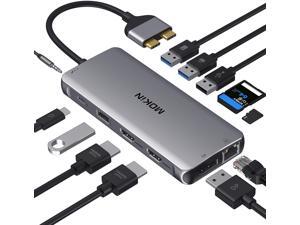 MacBook Pro Docking Station Dual Monitor MacBook Pro HDMI Adapter,12 in 1 USB C Adapters for MacBook Pro Air Mac HDMI Dock Dongle Dual USB C to Dual HDMI DP Ethernet AUX 4USB SD/TF100W PD MacBook Pro Docking Station Dual Monitor MacBook Pro HDMI Adapter,12 in 1 USB C Adapters for MacBook Pro Air Mac HDMI Dock Dongle Dual USB C to Dual HDMI DP Ethernet AUX 4USB SD/TF100W PD