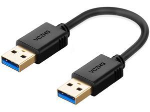 Short USB Cable Male to Male 1ft VCZHS USB to USB Cable USB 3.0 A to A Cable Type A Male to Male Cable Cord for Data Transfer Hard Drive Enclosures Printers Modems Webcom