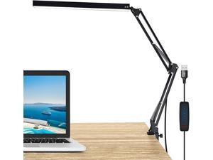 LED Desk Lamp with Clamp Architect Modern 3 Color Modes Swing Arm Lamp Desk Light Metal Dimmable Table Light with Memory Function for Task Study Reading Working Home and Office Lamp 10W