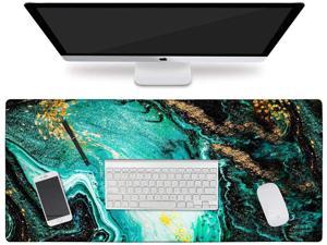 Extended Gaming Mouse Pad XXL Keyboard Laptop Mousepad with Stitched Edges Non Slip Base Anyshock Desk Mat Water-Resistant Computer Desk Pad for Office and Home 35.4 x 15.7 Pink Abstract Marble 