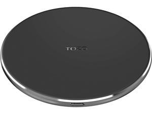 TOZO W1 Wireless Charger Thin Aviation Aluminum Computer Numerical Control Technology Fast Charging Pad Matte Black (NO AC Adapter)
