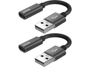 USB C Female to USB Male Adapter (2-Pack) Type C to USB A Charger Cable Adapter Compatible with iPhone 11 12 Pro Max iPad 2018 Samsung Galaxy Note 10 S21 S20 Plus S20+ 20+ Ultra Google Pixel 4 3 2 XL