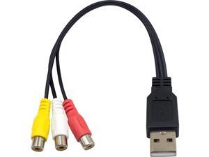 Duttek RCA to USB Cable USB to RCA Cable USB A 2.0 Male to 3 RCA Female Video Audio Capture Card Adapter Cable for PCMACAV HDD and DVR 25cm/10 inch Duttek RCA to USB Cable USB to RCA Cable USB A 2.0 Male to 3 RCA Female Video Audio Capture Card Adapter Cable for PCMACAV HDD and DVR 25cm/10 inch