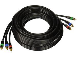 Monoprice 102771 25-Feet 18AWG CL2 Premium 3-RCA Component RG6-U Video Coaxial Cable - Black