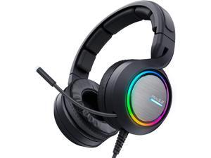 ABKONCORE B1000R Gaming Headset with True 5.2 Surround Sound for PC, Laptop, USB Headset with Noise-Cancelling Microphone, Gaming Headphones with Bass Vibration, RGB LED Light, in-line Controller ABKONCORE B1000R Gaming Headset with True 5.2 Surround Sound for PC, Laptop, USB Headset with Noise-Cancelling Microphone, Gaming Headphones with Bass Vibration, RGB LED Light, in-line Controller