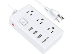 Desktop Power Outlet Extension Cord, Versatile Power Strip with 110-240V 10A 3 Outlets and 2.4A 3 USB Ports, 1382℉ Heat Resistant Charging Station for Smartphone, Tablet, Laptop and More, White Desktop Power Outlet Extension Cord, Versatile Power Strip with 110-240V 10A 3 Outlets and 2.4A 3 USB Ports, 1382℉ Heat Resistant Charging Station for Smartphone, Tablet, Laptop and More, White