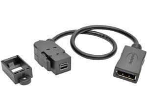 Tripp Lite Mini DisplayPort to DisplayPort All-in-One Keystone/Panel Mount Adapter Cable (F/F) MDP to DP Angled Connector 1 ft. (P169-001-KPA-BK) Tripp Lite Mini DisplayPort to DisplayPort All-in-One Keystone/Panel Mount Adapter Cable (F/F) MDP to DP Angled Connector 1 ft. (P169-001-KPA-BK)