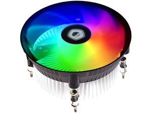 ID-COOLING DK-03i CPU Cooler for LGA1200/115X 60mm Height Low-Profile CPU Air Cooler with Aluminum Fins Rainbow RGB Lighting 120mm PWM Fan Thermal Compound Included TDP 100W