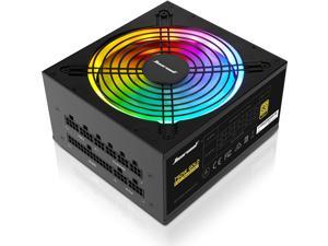 Computer Power Supplies 750W RGB Power Supply Fully Modular 80+ Gold PSU Addressable RGB Light Power Supply for Gaming PC