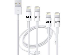 iPhone Charger, 4PACK 3/3/6/6Feet Long USB Charging Cable High Speed Connector Data Sync Transfer Cord Compatible with iPhone 11 Pro Max XS XR X 8 7 6S 6 Plus SE 5S