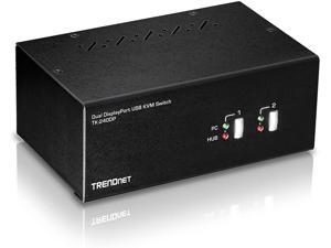 TRENDnet 2-Port Dual Monitor DisplayPort KVM Switch with Audio 2-Port USB 2.0 Hub 4K UHD Resolutions Up to 3840 X 2160 TK-240DP (Renewed) TRENDnet 2-Port Dual Monitor DisplayPort KVM Switch with Audio 2-Port USB 2.0 Hub 4K UHD Resolutions Up to 3840 X 2160 TK-240DP (Renewed)