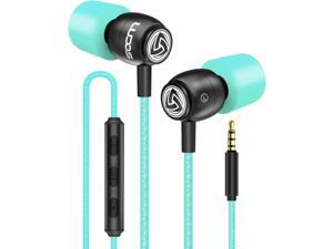 Clamor Wired Earbuds in-Ear Headphones, Earphones with Microphone and Volume Control, Noise Isolating Memory Foam Eartips with Replacements, Tangle-Free Cord for iPhone, iPad, Computer, Laptop