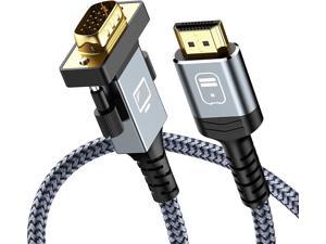 HDMI to VGA,Good Product Outlet Unidirection Nylon Braid Gold-Plated HDMI to VGA 3 Feet Cable Compatible with Computer,PS3,PC, Monitor, Projector(NOT Compatible with Macbook or PS4 ) Grey