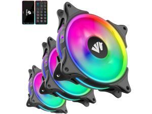 Asiahorse FS-9002 20+8LED(in and Outside Light efect) ARGB White 120mm Case Fan with 5V PWM Motherboard Sync/Analog Controller (3 Pack)-Black Asiahorse FS-9002 20+8LED(in and Outside Light efect) ARGB White 120mm Case Fan with 5V PWM Motherboard Sync/Analog Controller (3 Pack)-Black