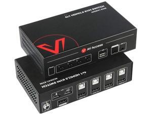 KVM Switch Switcher HDMI 2.0 4 Port, 4K@60Hz| 2K@144Hz|1080P@120Hz 18Gbps, 4x1 USB 2.0 Keyboard/Mouse/Printer/Monitor/PC selector, Audio Out/Mic in, HDR10, Dolby Vision, Dolby/DTS, HDCP2.2. KVM Switch Switcher HDMI 2.0 4 Port, 4K@60Hz| 2K@144Hz|1080P@120Hz 18Gbps, 4x1 USB 2.0 Keyboard/Mouse/Printer/Monitor/PC selector, Audio Out/Mic in, HDR10, Dolby Vision, Dolby/DTS, HDCP2.2.