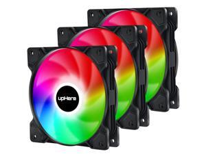 upHere Long Life 120mm PWM 4-Pin High Airflow Quiet Edition Dynamic Rainbow LED Case Fan for PC Cases CPU Coolers and Radiators 3-Pack(SR12 upHere Long Life 120mm PWM 4-Pin High Airflow Quiet Edition Dynamic Rainbow LED Case Fan for PC Cases CPU Coolers and Radiators 3-Pack(SR12