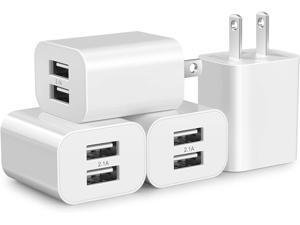 USB Wall Charger Block 4Pack Dual Port Cube Plug Power Charging Adapter 5V 2.1A Brick for Apple iPhone 11/XS Max/XR/X/8/7/6S/6S Plus/6/SE/5S/5C/iPad Mini/Air 2/Andriod Samsung Galaxy Kindle Fire LG USB Wall Charger Block 4Pack Dual Port Cube Plug Power Charging Adapter 5V 2.1A Brick for Apple iPhone 11/XS Max/XR/X/8/7/6S/6S Plus/6/SE/5S/5C/iPad Mini/Air 2/Andriod Samsung Galaxy Kindle Fire LG