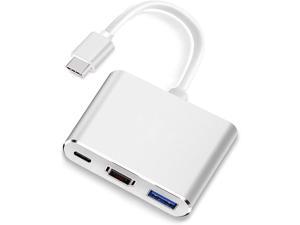USB-C Digital AV Multiport Adapter, 3 in 1 USB Type C to 4K HDMI Video Converter Compatible for MacBook Pro/Air/ iPad Pro/S8+/S9+/Chromebook/Surface Pro7, Aluminium Alloy, Silver USB-C Digital AV Multiport Adapter, 3 in 1 USB Type C to 4K HDMI Video Converter Compatible for MacBook Pro/Air/ iPad Pro/S8+/S9+/Chromebook/Surface Pro7, Aluminium Alloy, Silver