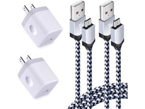 USB Wall Charger Micro USB Cable,4Kit Charging Block USB Charger Cube Plug with Android Micro Cord Cable Compatible Samsung Galaxy S7 Edge A10 A6 M10 J7 J8 S6 S5 Note 4 5, LG, HTC, Moto, Android Phone