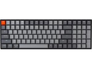 K4 Hot Swappable Mechanical Gaming Keyboard Gateron Blue Switch White LED Backlit Compact 100 Keys Wireless Bluetooth 5.1/Wired USB C Computer Keyboard for Mac Windows PC Gamer-Version 2
