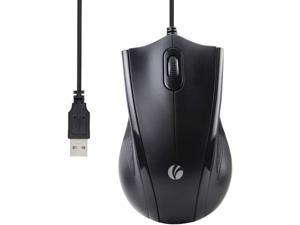 VCOM Wired USB Mouse with 6-Foot Cord & 1200 DPI, Right or Left Hand Use for Work Study Home, 3-Button Ergonomic Optical Mouse Compatible with PC Laptops Desktop Computer Windows Vista Linux, Black