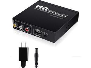 HDMI to RCA and HDMI Adapter Converter NEWCARE HDMI to HDMI+3RCA CVBS AV Composite Video Audio Adapter/Splitter with Power Adapter Support 1080P PAL NTSC for HD TV Older TVCamera Monitor etc