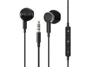 35mm Jack Cell Phone Magnetic Earbuds Wired Headphones Earphones wMicrophone for Galaxy S10e S10 S9 S8 Plus S7 A10e A14 A13 A03S A22 A23 A52 Pixel 6a 4a Ulefone Note 14 UMIDIGI A13 Pro G1 Black