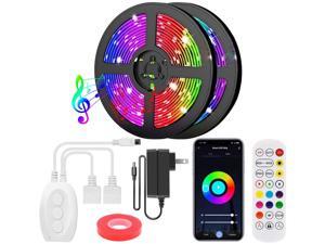 USB LED Strip Lights with Remote Control5 Volts6.56 ft/2M5050RGB Flexible Col... 