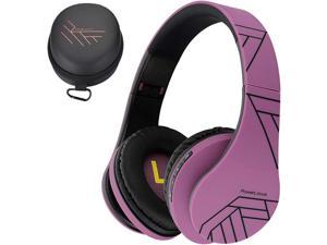 PowerLocus Bluetooth OverEar Headphones Wireless Stereo Foldable Headphones Wireless and Wired Headsets with Builtin Mic Micro SDTF FM for iPhoneSamsungiPadPC Purple