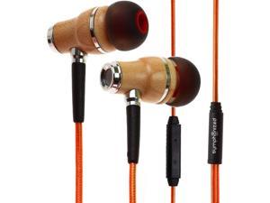Symphonized NRG 2.0 Earbuds with Microphone, Noise Isolating Headphones Earbuds Heavy Deep Bass Earphones Ear Buds, in Ear Headphones for iPhone Android Phone iPad Tablet Laptop and More (Orange)