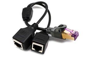 RJ45 Ethernet Splitter Cable RJ45 1 Male to 2 Female LAN Ethernet Splitter Adapter Cable Suitable Super Cat5 Cat5e Cat6 Cat7 LAN Ethernet Network Extension Cable Adapter - Black RJ45 Ethernet Splitter Cable RJ45 1 Male to 2 Female LAN Ethernet Splitter Adapter Cable Suitable Super Cat5 Cat5e Cat6 Cat7 LAN Ethernet Network Extension Cable Adapter - Black