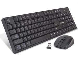 Manhattan Wireless Keyboard and Mouse Combo - Full-Size USB Wireless Keyboard Mouse Set with 2.4GHz Dongle for PC Desktop Computer Laptops - Compatible with Windows and Mac OS - Black 178990 Manhattan Wireless Keyboard and Mouse Combo - Full-Size USB Wireless Keyboard Mouse Set with 2.4GHz Dongle for PC Desktop Computer Laptops - Compatible with Windows and Mac OS - Black 178990