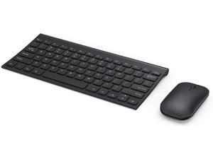 Jzenzero Rechargeable Wireless Keyboard Mouse Combo Compact Plastic Mice with Receiver