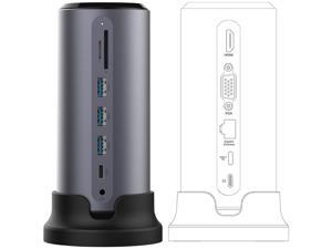 PULWTOP Docking Station 12 in 1 USB C Adapter Universal Laptop Docking Station with HDMI, VGA Output, Audio, Gigabit Ethernet, USB 3.0 Ports, USB C PD, Card Reader for Windows, PC, Mac, Laptop PULWTOP Docking Station 12 in 1 USB C Adapter Universal Laptop Docking Station with HDMI, VGA Output, Audio, Gigabit Ethernet, USB 3.0 Ports, USB C PD, Card Reader for Windows, PC, Mac, Laptop