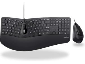 and Membrane Low Profile Keyboard with Adjustable Palm Rest Perixx Periduo-406 Wired Compact Ergonomic Split Design Keyboard and Vertical Mouse Combo Tilt Scroll Wheel