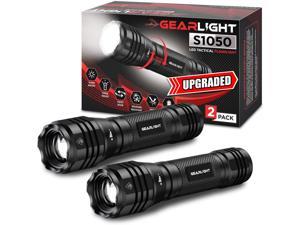 GearLight LED Flashlights S1050 [2 Pack] - Powerful High Lumens Zoomable Tactical Flashlight - Bright Small Flash Light for Camping Accessories Emergency Gear