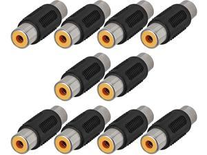 Cmple – RCA Coupler Audio Video Adapter RCA Female to RCA Female Adapter 1-RCA Component Connector - (10 Pack)
