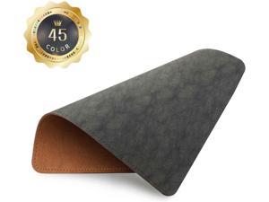 Xiaogan Mouse PadPU Mouse PadLeather Mouse Pad with Stitched Edge Micro-Fiber Base with Non-SlipWaterproof, Mouse Pad for ComputersLaptopOffice & Home8 x 11 Inch Light Black