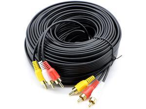 Pasow 3 RCA Cable Audio Video Composite Male to Male DVD Cable (60 Feet) Pasow 3 RCA Cable Audio Video Composite Male to Male DVD Cable (60 Feet)