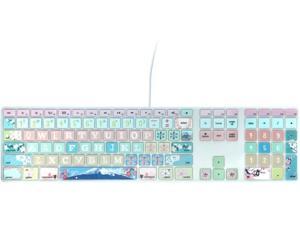 Silicone Keyboard Cover Skin for Apple iMac Keyboard with Numeric Keypad Wired USB MB110LLBModel A1243 Cute Print US Layout Sakura