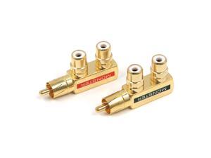 uxcell Audio Video AV RCA Male to 2-RCA Female Splitter Adapter 5pcs Black