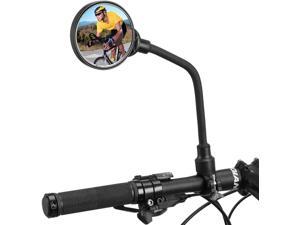 ROCK BROS Bike Mirror Handlebar Mount Safe Rear View Mirror Adjustable 360&degRotatable HD Wide Angle Cycling Biking Clear Acrylic Convex Mirror Bike Bicycle Accessories for Men Women