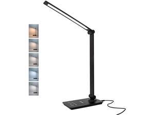 Desk Lamp CeSunlight Desk Light Dimmable Table Lamp 7W 5 Color Modes 6 Brightness Levels Touch Control Memory Function LED Foldable Led Lamp for Reading Working Office Study